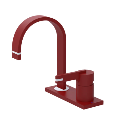 Rubinet 4" Centre Single Control Lav. Set (less drain) Maroon