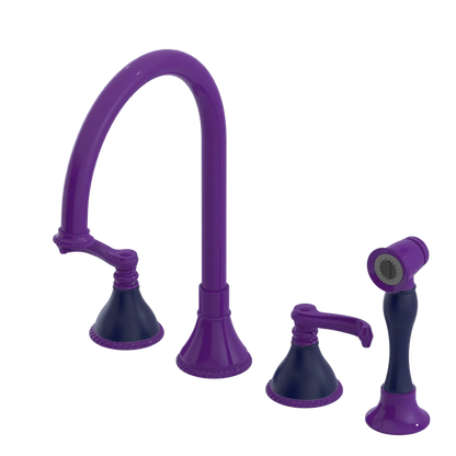 Rubinet Widespread Kitchen Set with Hand Spray Purple Haze