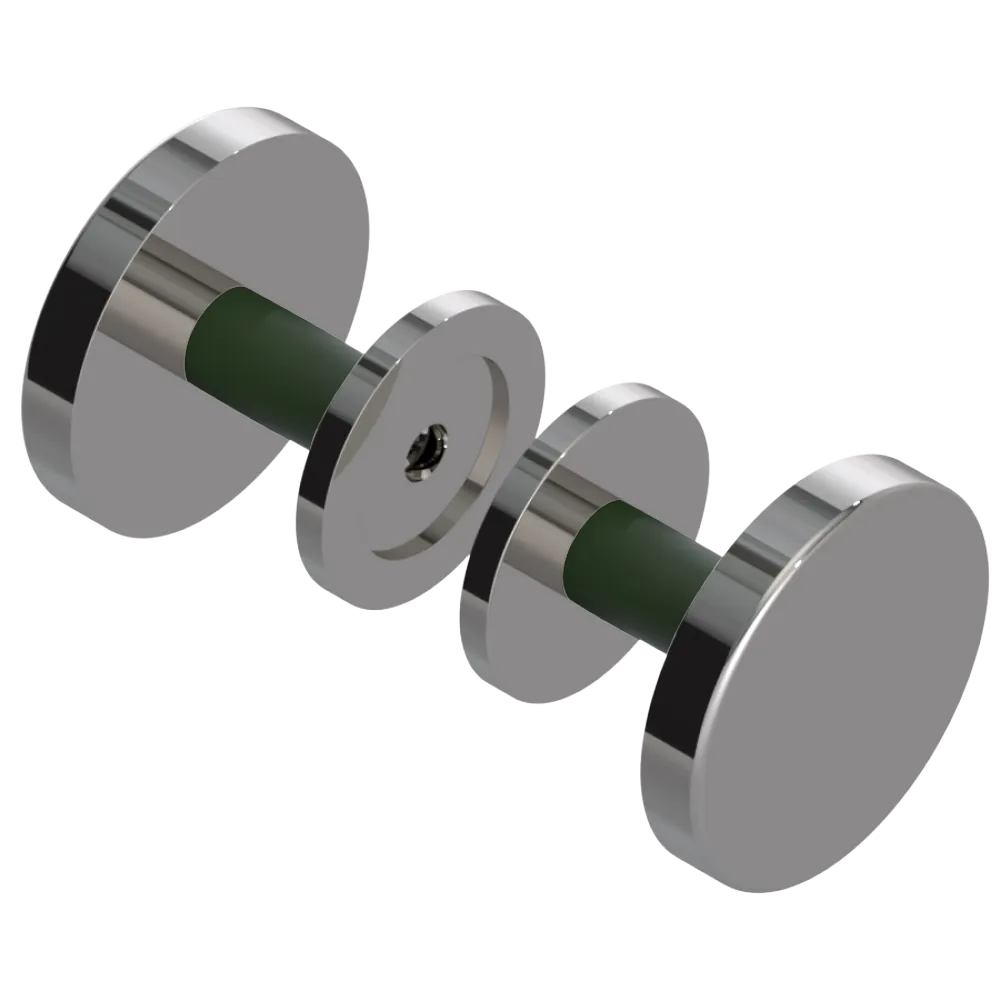 Rubinet Shower Door Knob (set) Polished Nickel