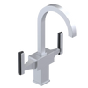 Rubinet Single Hole Dual Handle Lav. Set. (less drain) Satin Chrome