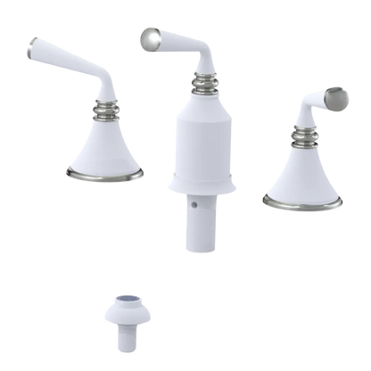 Rubinet Bidet Fitting with Spray, Diverter, and Vacum Breaker (Less Drain) Matt White