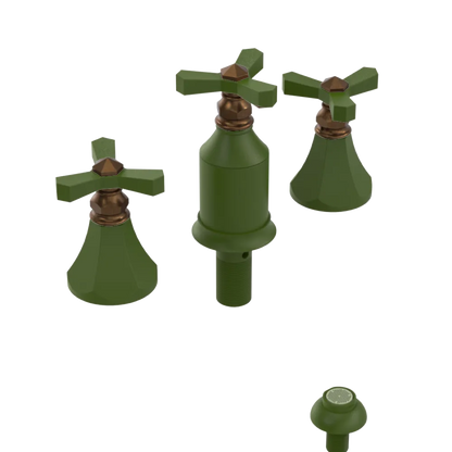 Rubinet Bidet Fitting with Spray, Diverter, and Vacum Breaker (Less Drain) Green Envy