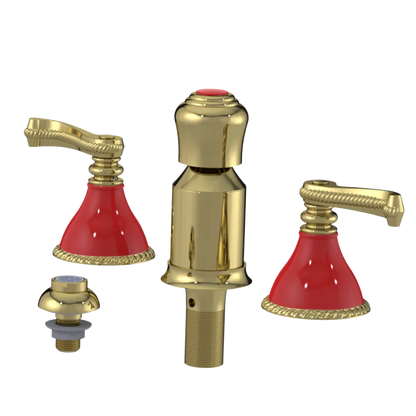 Rubinet Bidet Fitting with Spray, Diverter, and Vacum Breaker (Less Drain) Natural Brass