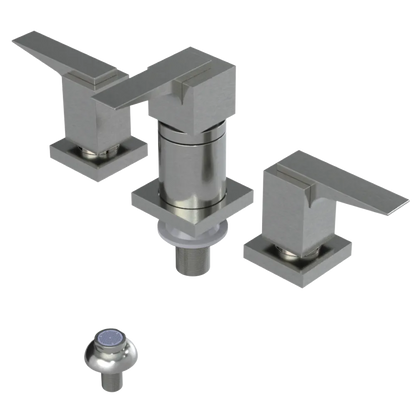 Rubinet Bidet Fitting with Spray, Diverter, and Vacuum Breaker (less drain) Satin Nickel