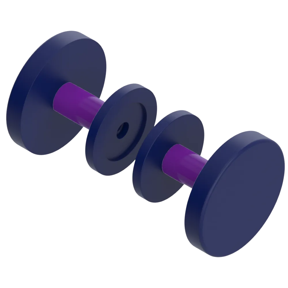 Rubinet Shower Door Knob (set) Midnight Blue