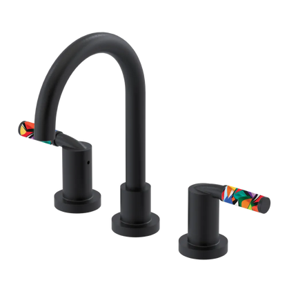 Rubinet Widespread Lav set (less drain) Matt Black