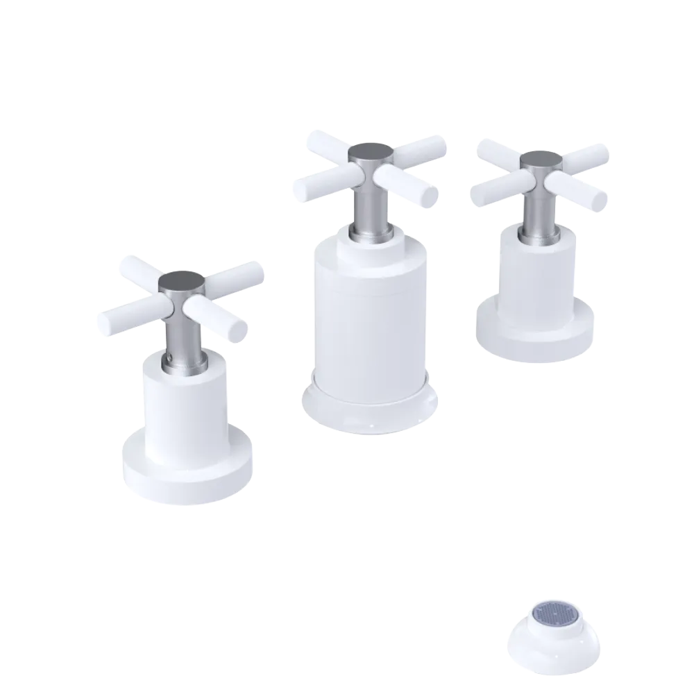 Rubinet Bidet Fitting with Spray, Diverter, and Vacuum Breaker (less drain) White