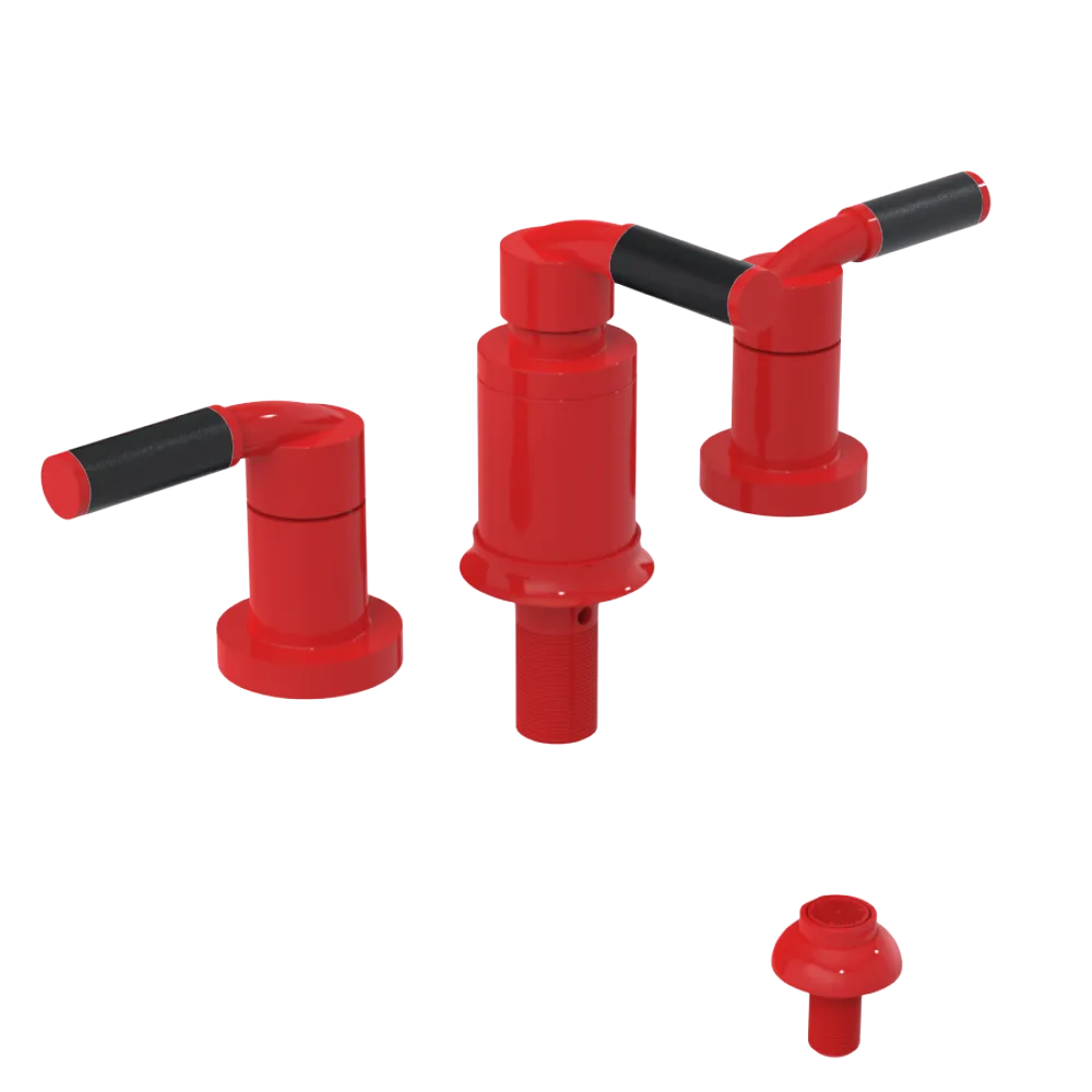 Rubinet Bidet Fitting with Spray, Diverter, and Vacuum Breaker (less drain) Red