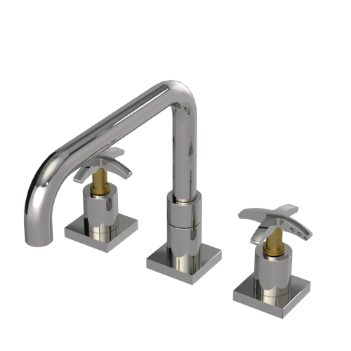 Rubinet Widespread Kitchen Set with Genesis Spout Polished Nickel