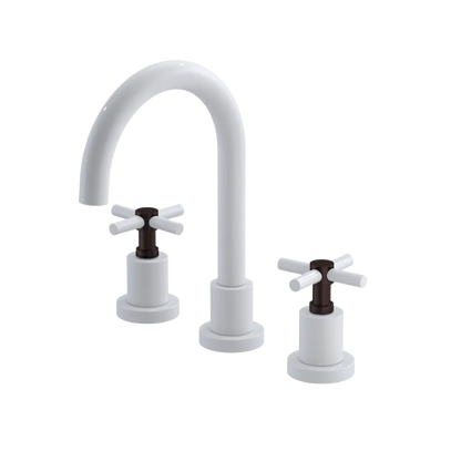 Rubinet Widespread Lav. Set. (less drain) White