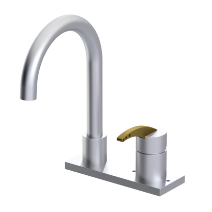 Rubinet 4" Centre Single Control Lav. Set. (less drain) Satin Chrome