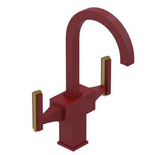 Rubinet Single Hole Dual Handle Lav. Set. (less drain) Maroon