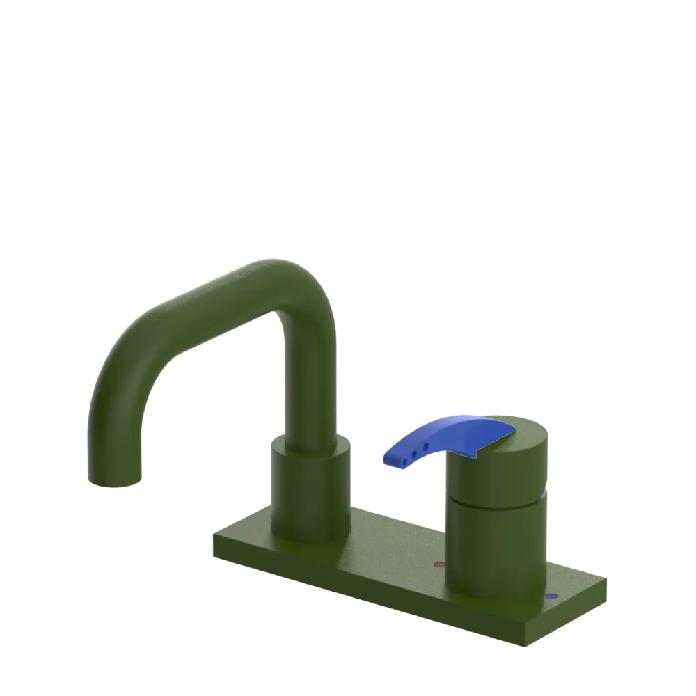 Rubinet 4" Centre Single Control Lav. Set. with Genesis spout (less drain) Green Envy