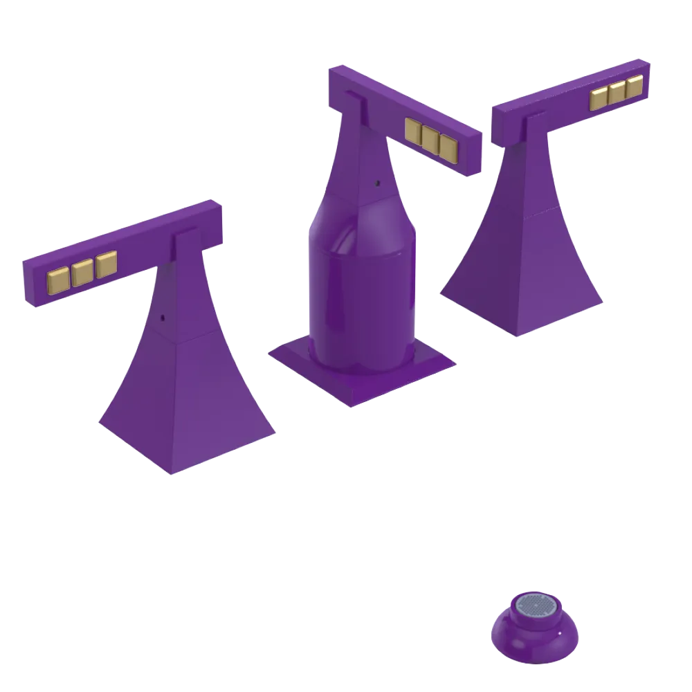 Rubinet Bidet Fitting with Spray, Diverter, and Vacum Breaker (Less Drain) Purple Haze