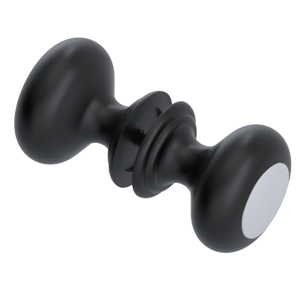 Rubinet Shower Door Knob (set) Matt Black