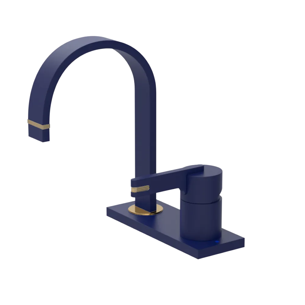 Rubinet 4" Centre Single Control Lav. Set (less drain) Midnight Blue