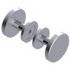 Rubinet Shower Door Knob (set) Satin Chrome