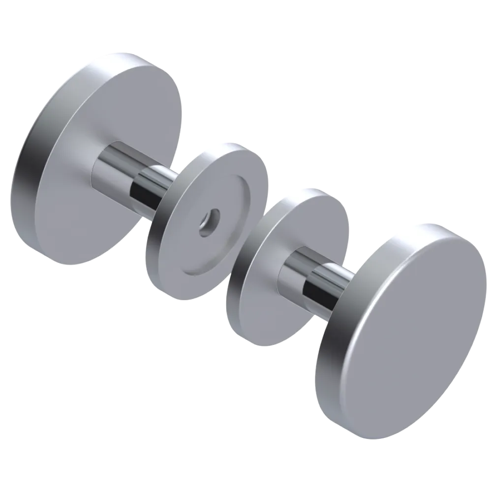 Rubinet Shower Door Knob (set) Satin Chrome
