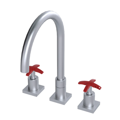 Rubinet Widespread Kitchen Set Satin Chrome