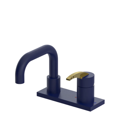 Rubinet 4" Centre Single Control Lav. Set. with Genesis spout (less drain) Midnight Blue
