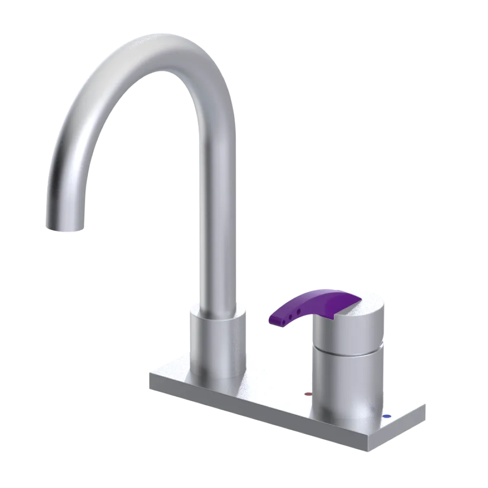 Rubinet 4" Centre Single Control Lav. Set. (less drain) Satin Chrome