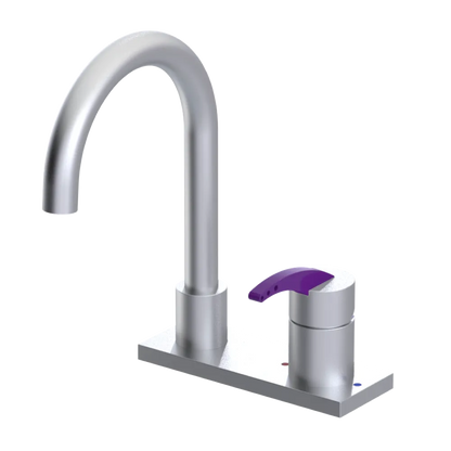 Rubinet 4" Centre Single Control Lav. Set. (less drain) Satin Chrome