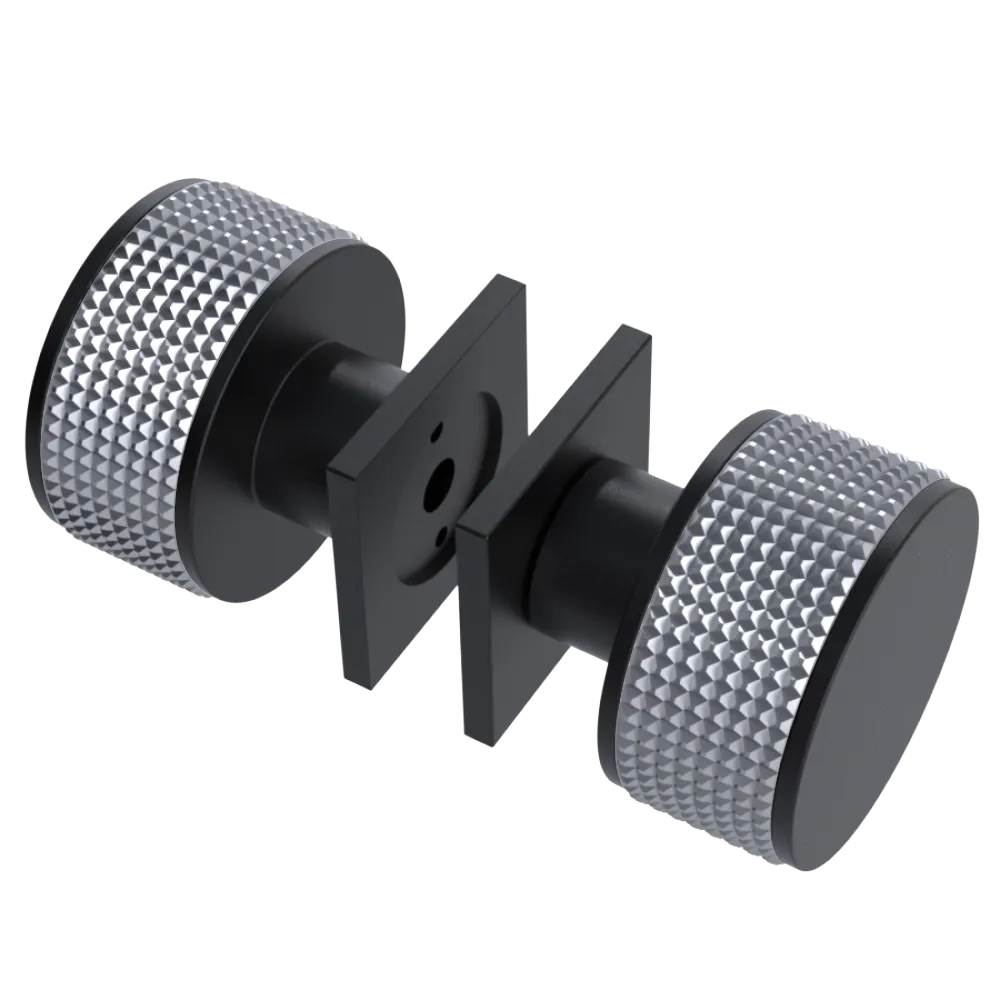 Rubinet Shower Door Knob (set) Matt Black