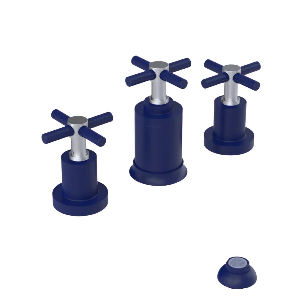 Rubinet Bidet Fitting with Spray, Diverter, and Vacuum Breaker (less drain) Midnight Blue