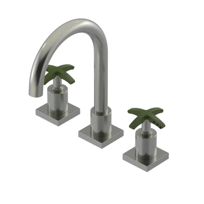 Rubinet Widespread Lav. Set. (less drain) Satin Nickel