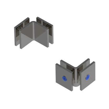 Rubinet 90 Glass to Glass Open Face Polished Nickel