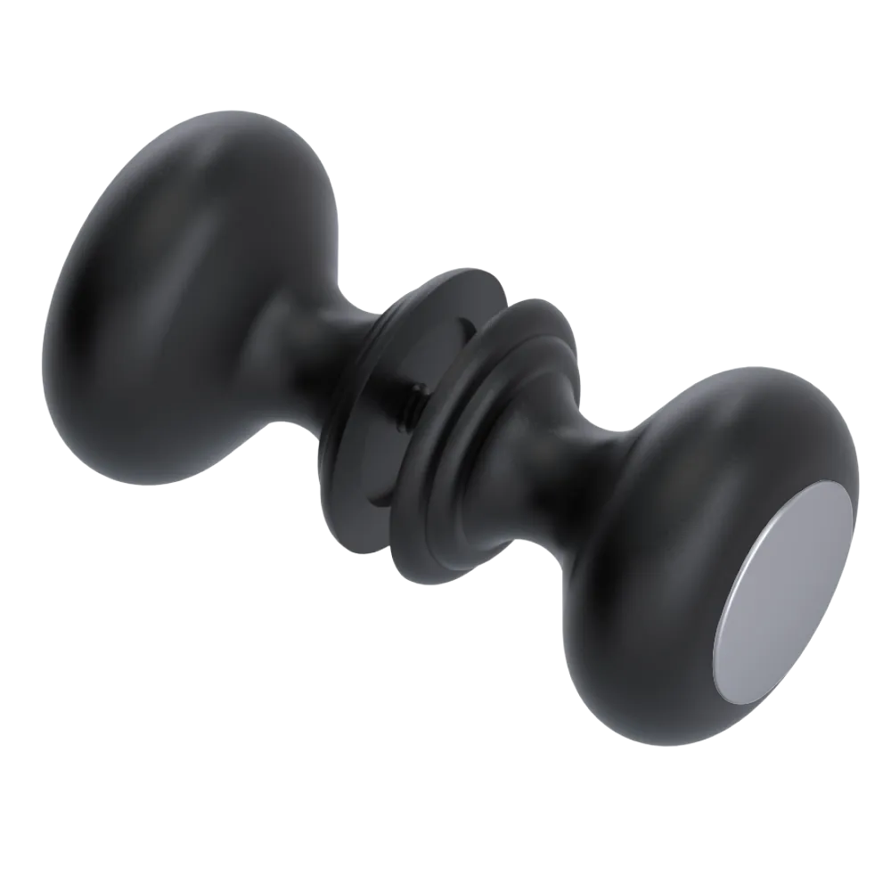 Rubinet Shower Door Knob (set) Matt Black