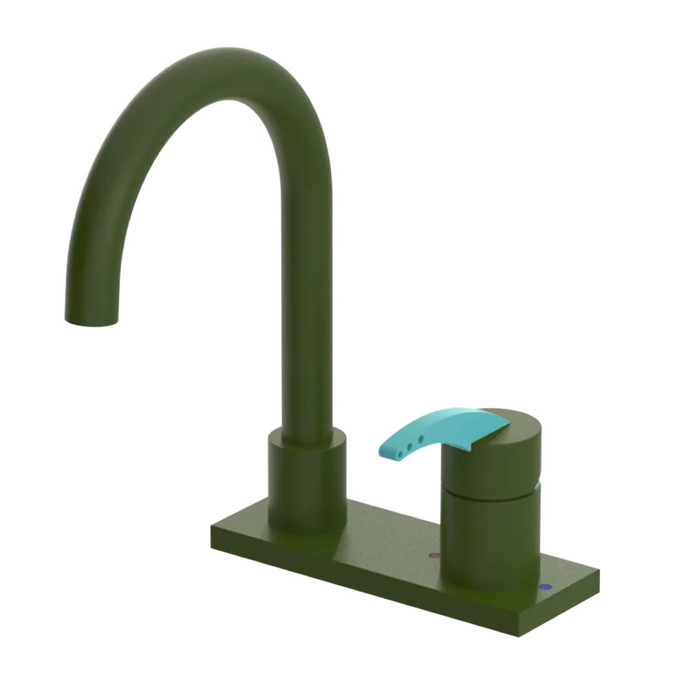 Rubinet 4" Centre Single Control Lav. Set. (less drain) Green Envy