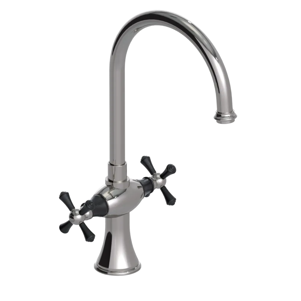 Rubinet Two Handle Single Hole Kitchen Set Polished Nickel