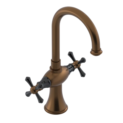 Rubinet Single Hole Dual Handle Lav. Set. (less drain) Tuscan Brass