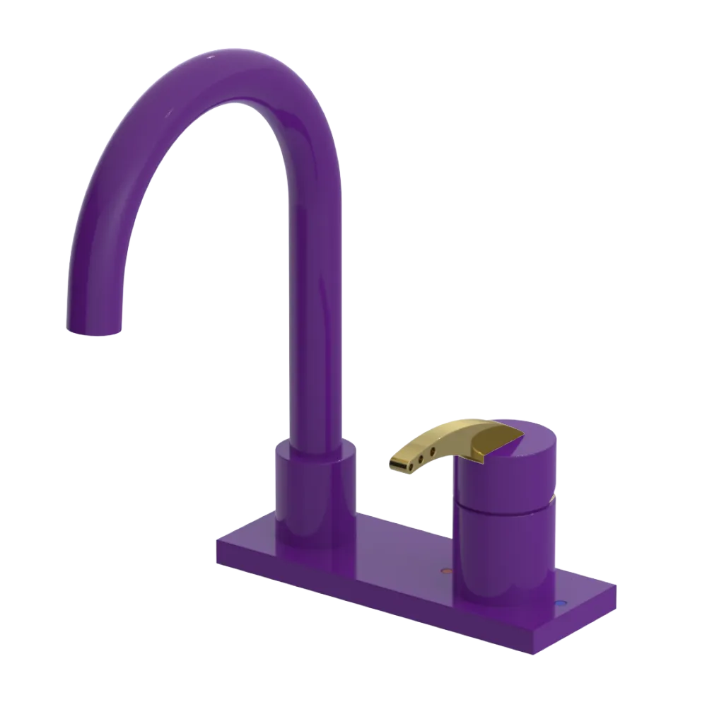 Rubinet 4" Centre Single Control Lav. Set. (less drain) Purple Haze