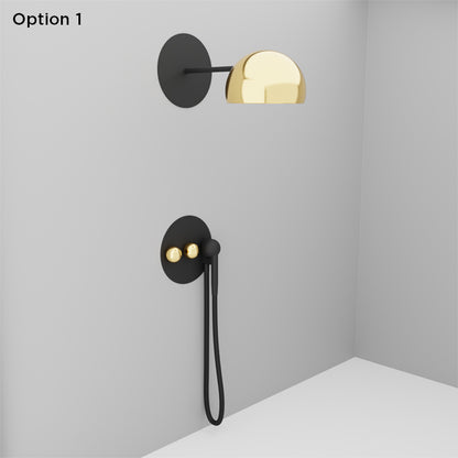 Baril Shower head with wall-mounted shower arm