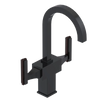 Rubinet Single Hole Dual Handle Lav. Set. (less drain) Black