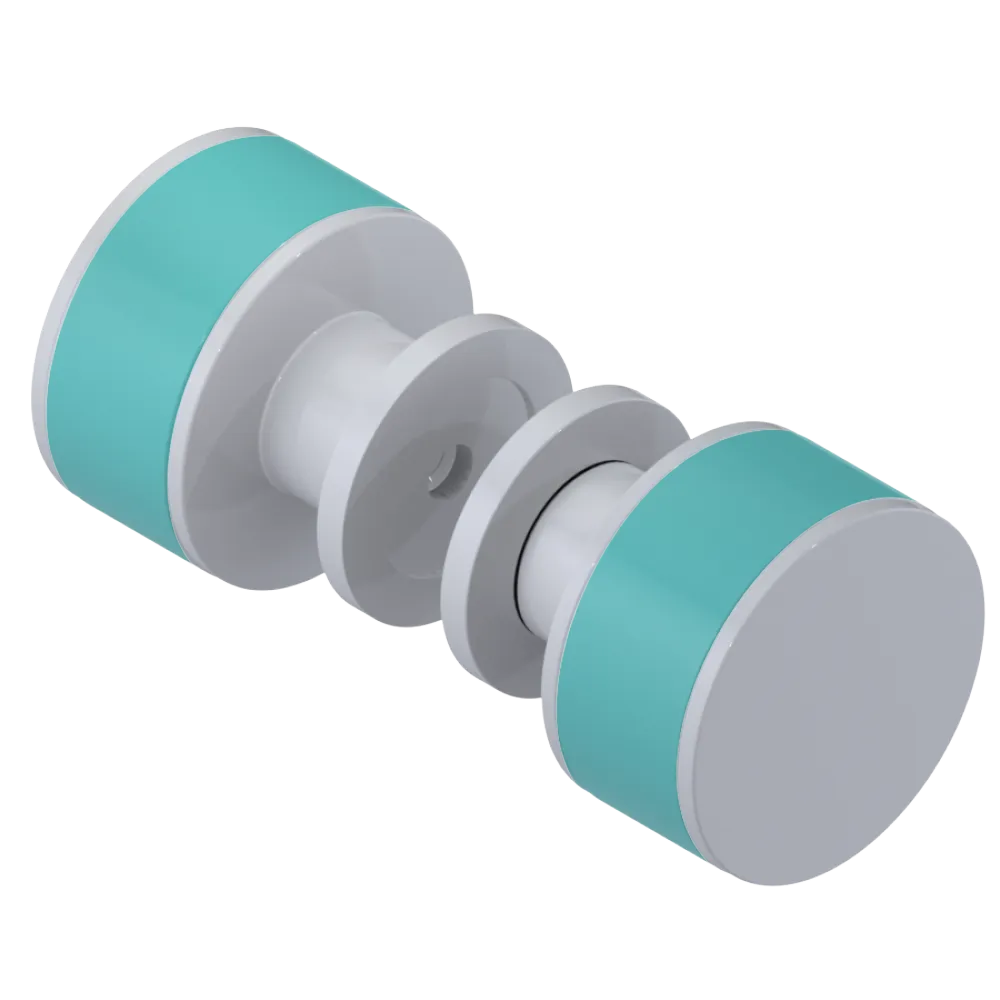 Rubinet Shower Door Knob (set) White