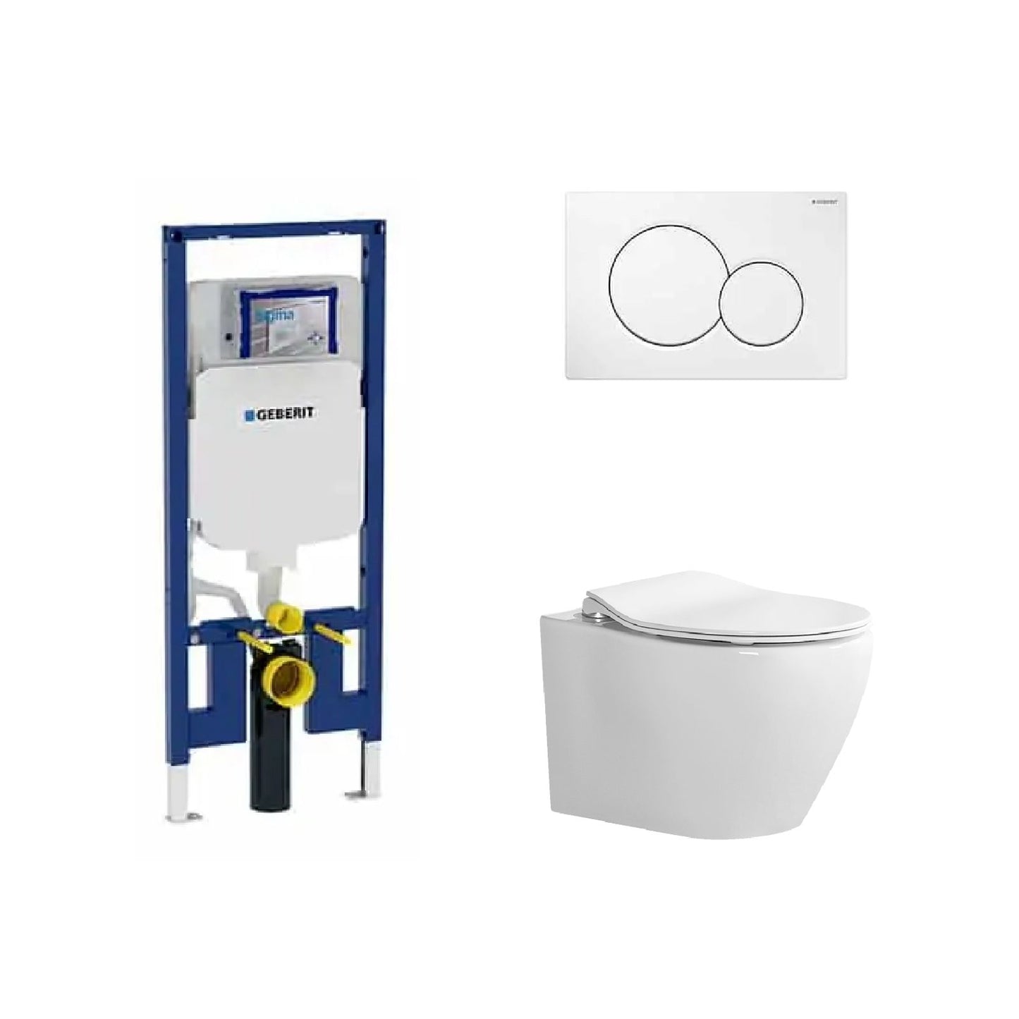 Alps Wall Hung Toilet KW-99046 - Complete Set With Geberit Carrier - Golzar Home