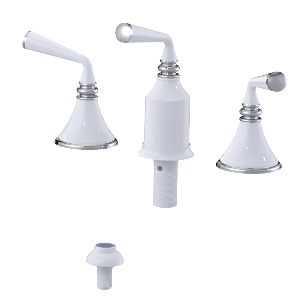 Rubinet Bidet Fitting with Spray, Diverter, and Vacum Breaker (Less Drain) White