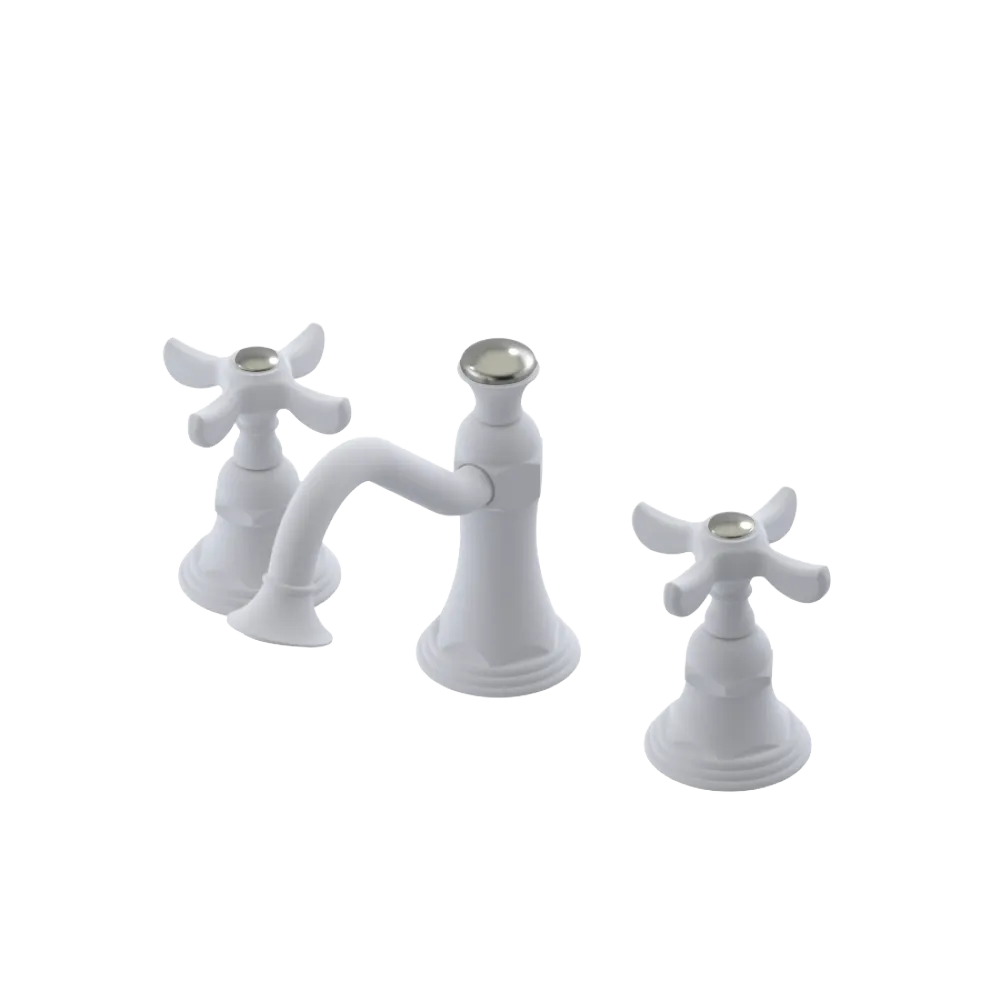 Rubinet Widespread Lav. Set. (less drain) Matt White