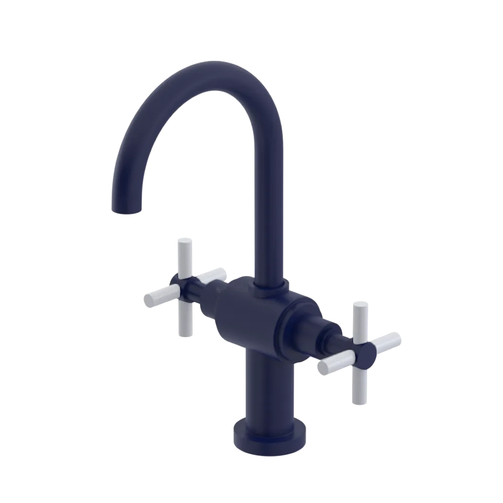 Rubinet Single Hole Dual Handle Lav. Set with LaSalle Spout (less drain) Midnight Blue