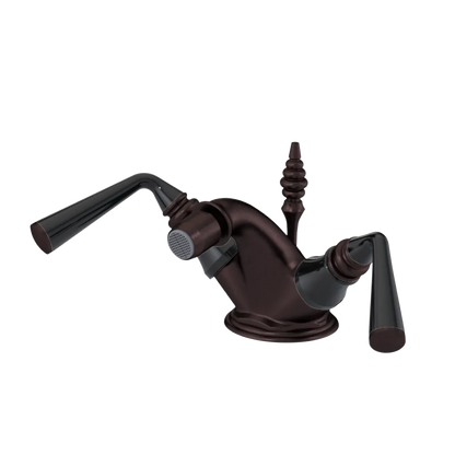 Rubinet Single Hole Dual Handle Bidet Fitting (Less Drain) Tuscan Brass