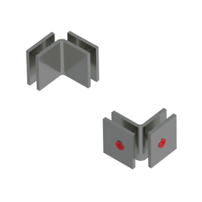 Rubinet 90 Glass to Glass Open Face Satin Nickel