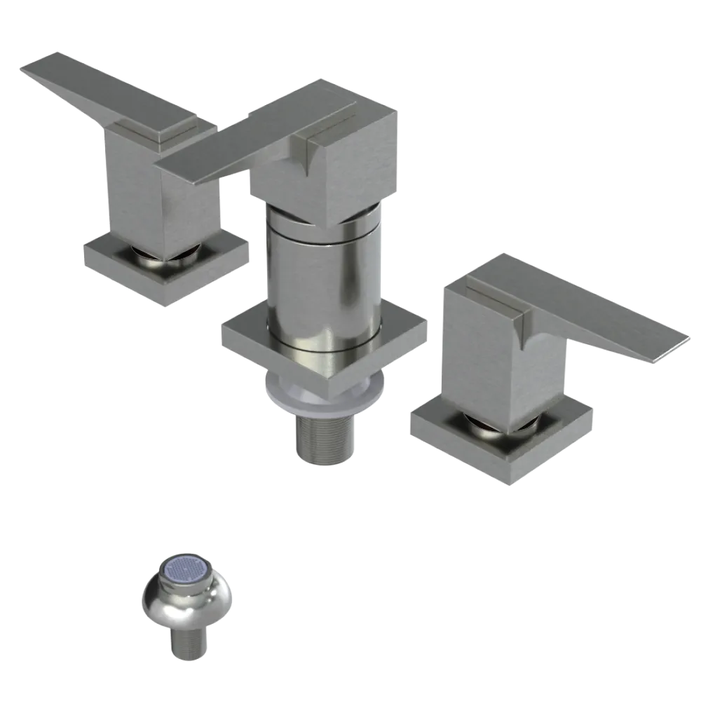 Rubinet Bidet Fitting with Spray, Diverter, and Vacuum Breaker (less drain) Satin Nickel