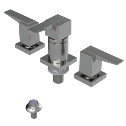 Rubinet Bidet Fitting with Spray, Diverter, and Vacuum Breaker (less drain) Satin Nickel
