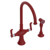 Rubinet Two Handle Single Hole Kitchen Set with Hand Spray Maroon