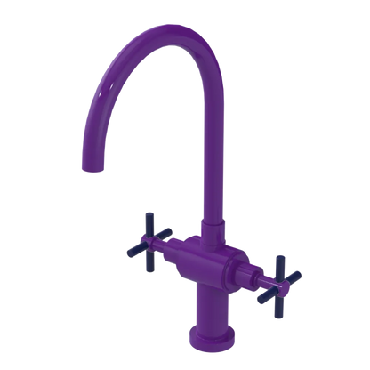 Rubinet Two Handle Single Hole Kitchen Set with LaSalle Spout Purple Haze