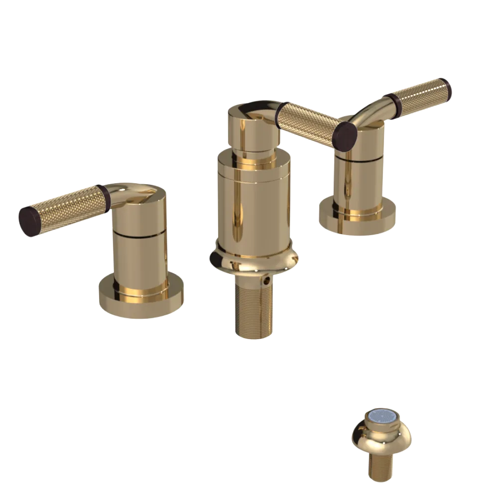 Rubinet Bidet Fitting with Spray, Diverter, and Vacum Breaker (Less Drain) Gold