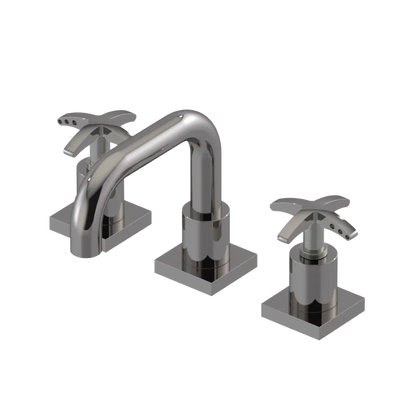 Rubinet Widespread Lav. Set. with Genesis spout (less drain) Polished Nickel
